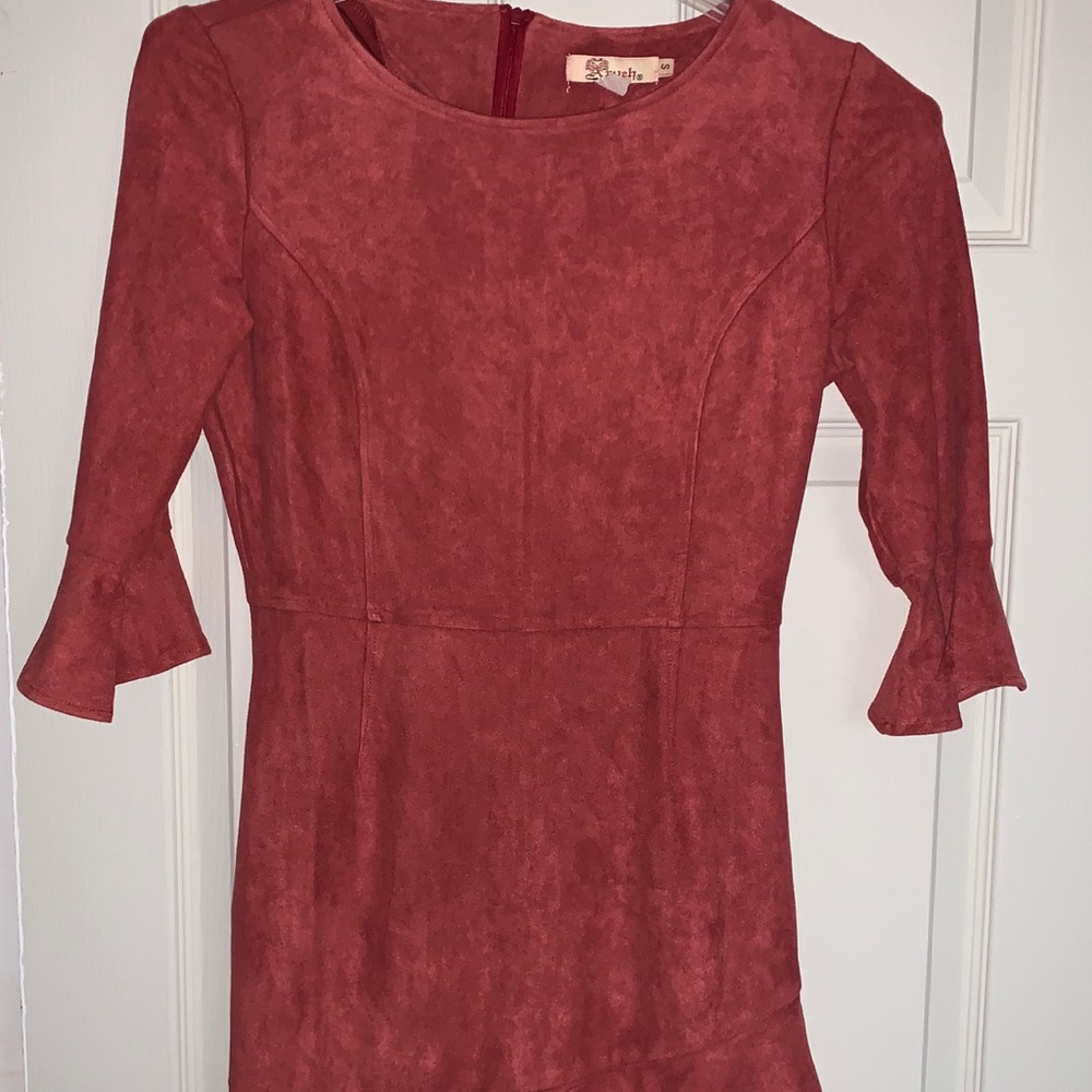 Faux suede dress